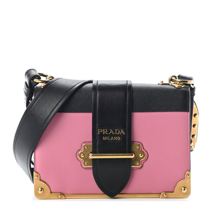 Prada City Calf Saffiano Cahier Bag Fuxia Black 1 of 7