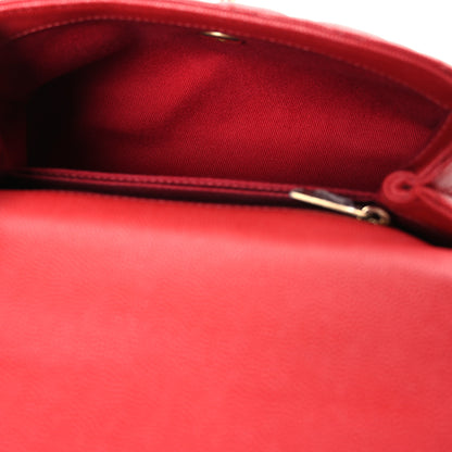 Chanel Caviar Quilted Mini Coco Handle Flap Red 5 of 10