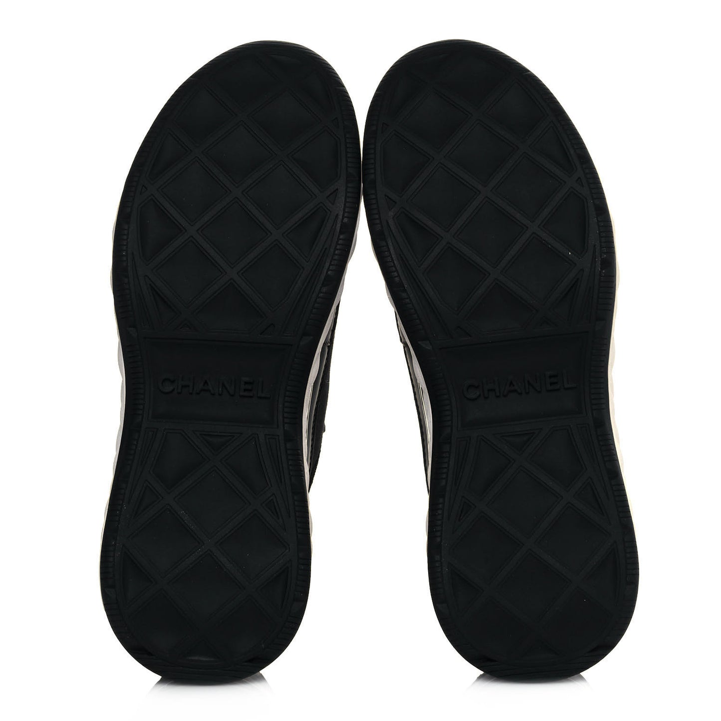 Velvet Calfskin Mixed Fibers CC Sneakers 36 Black