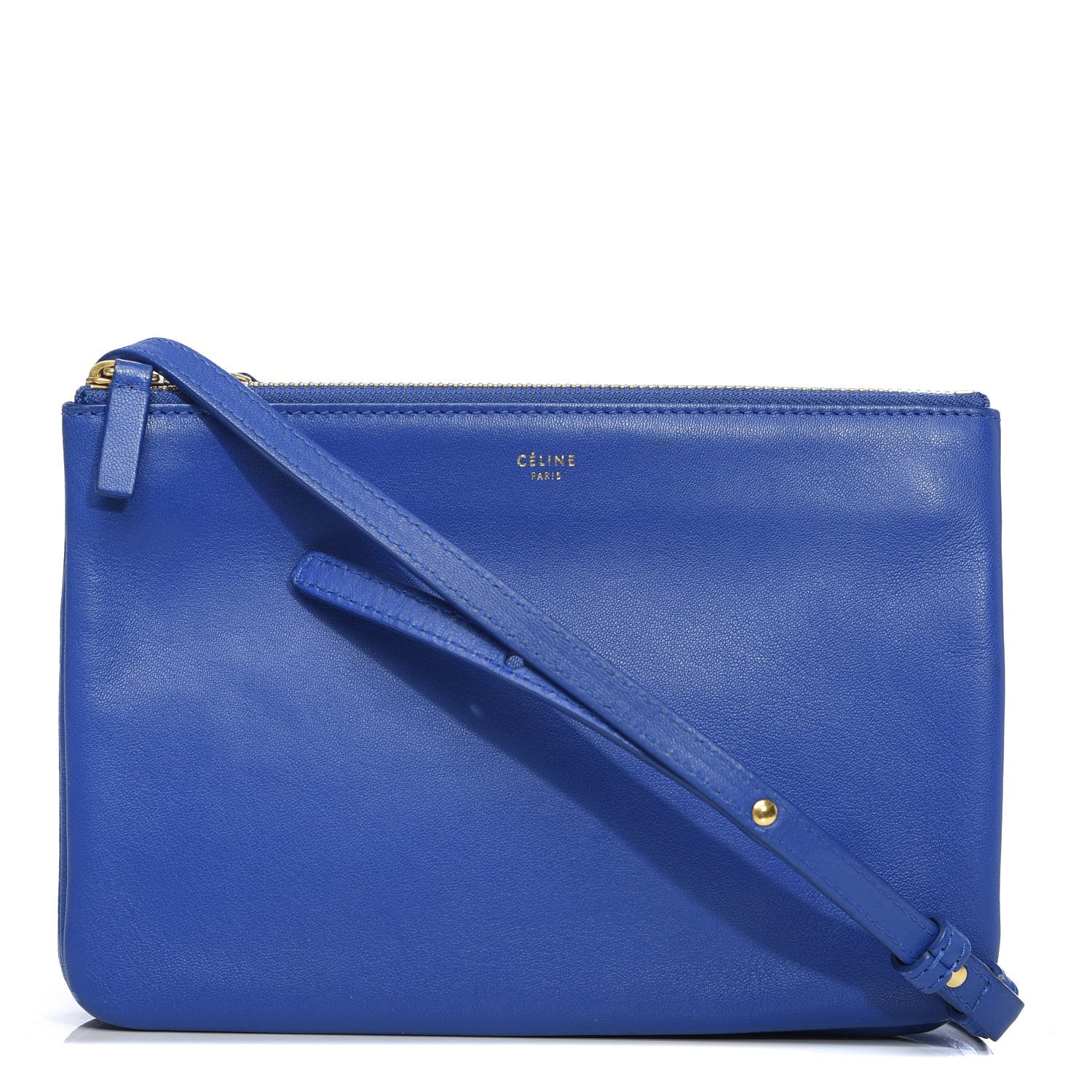 Celine Lambskin Small Trio Crossbody Bag Electric Blue 1 of 13