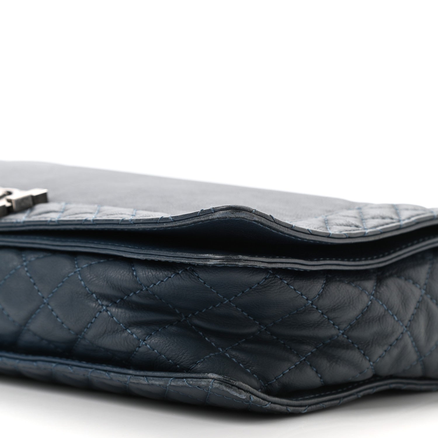Chanel Calfskin Large Boy Reverso Flap Dark Blue 9 of 10