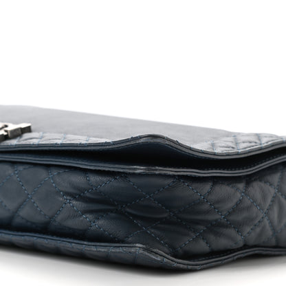 Chanel Calfskin Large Boy Reverso Flap Dark Blue 9 of 10