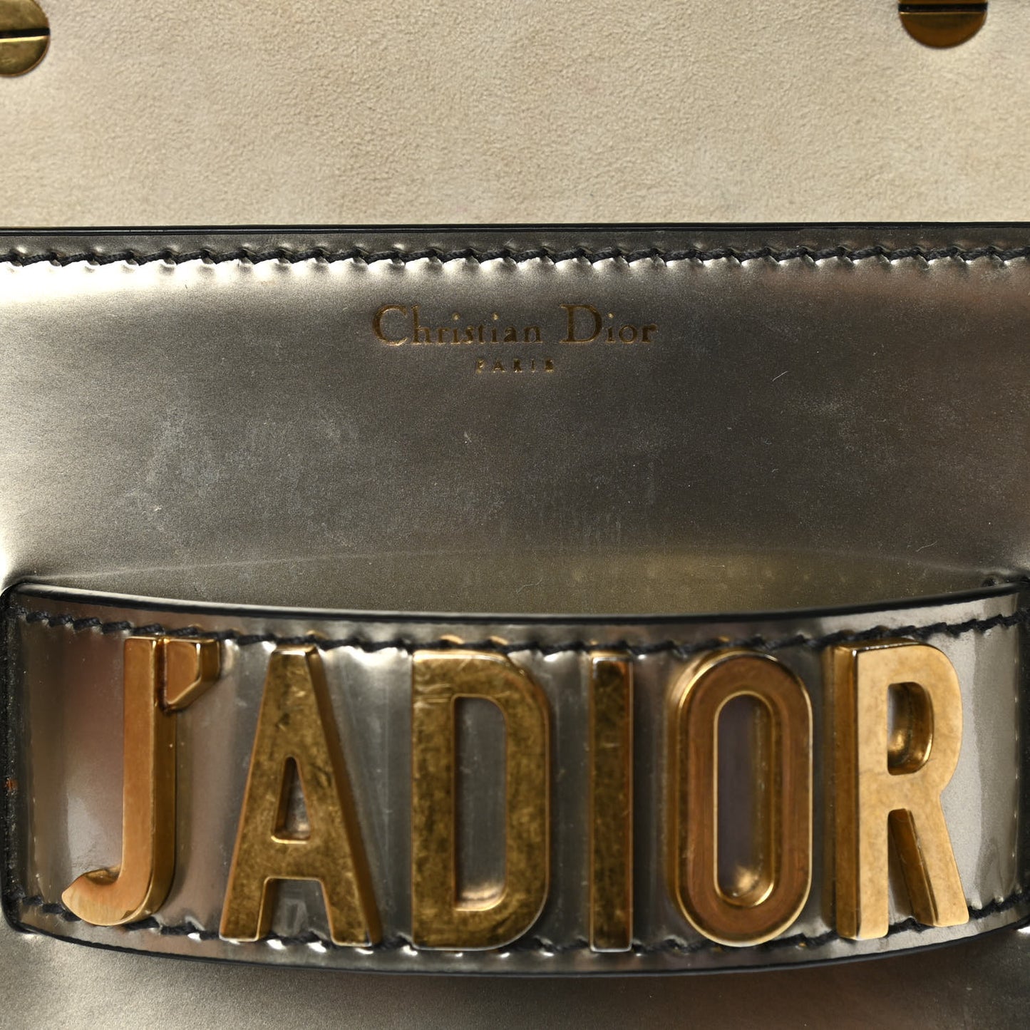 Metallic Calfskin J'Adior Chain Flap Bag Bronze
