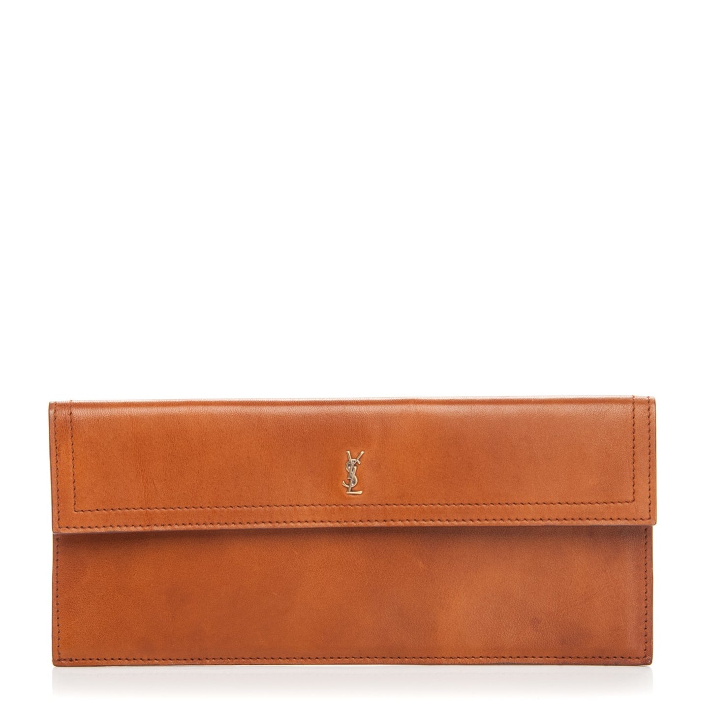 Calfskin Flap Wallet Brown