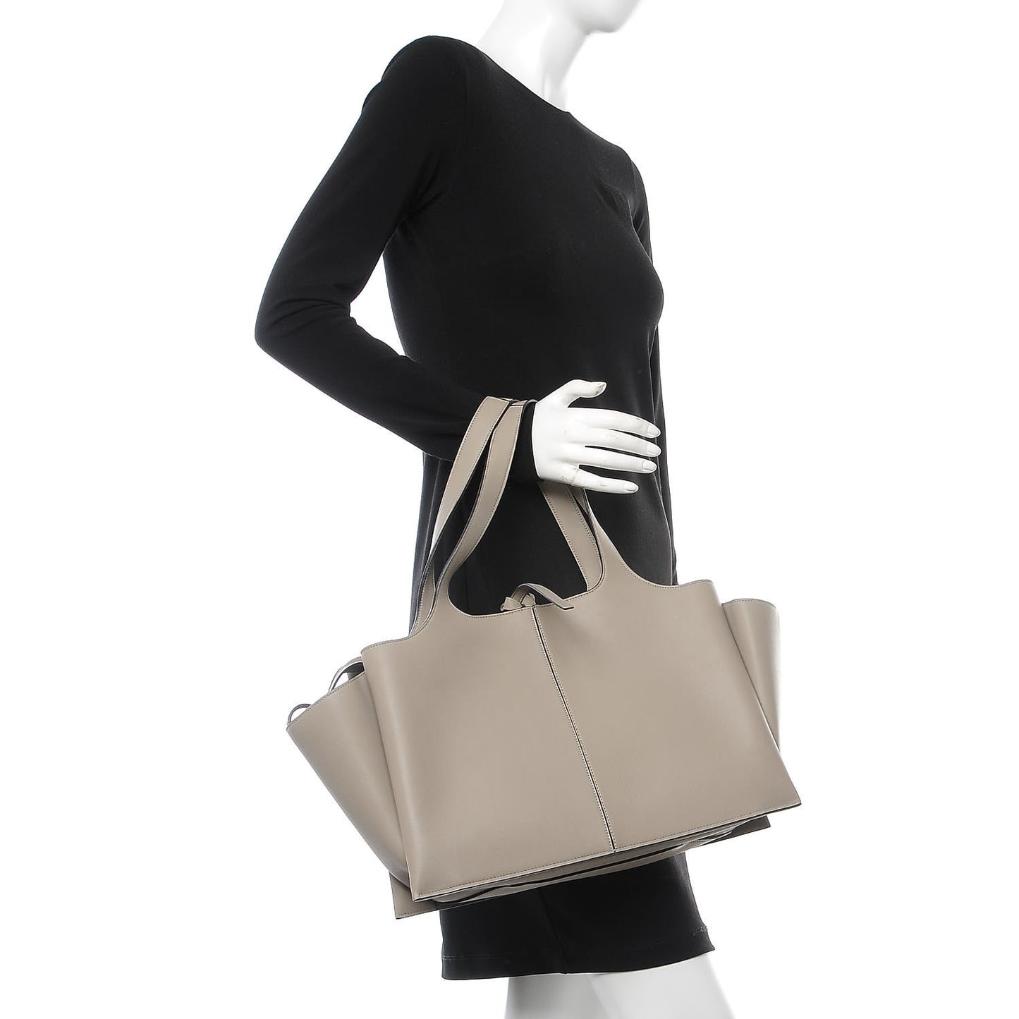 Calfskin Medium Tri-Fold Bag Stone