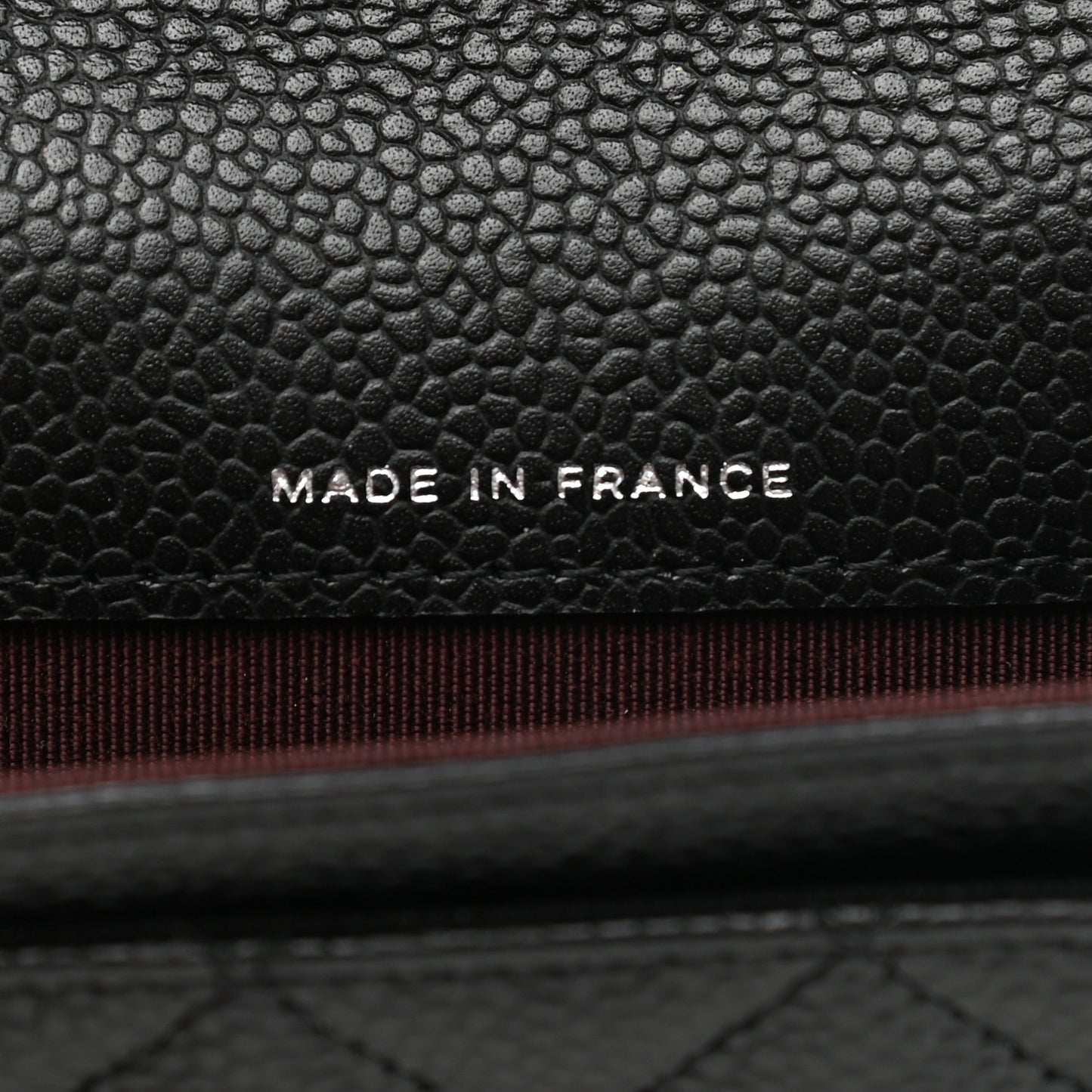 Caviar Quilted Flap Card Holder Wallet Black