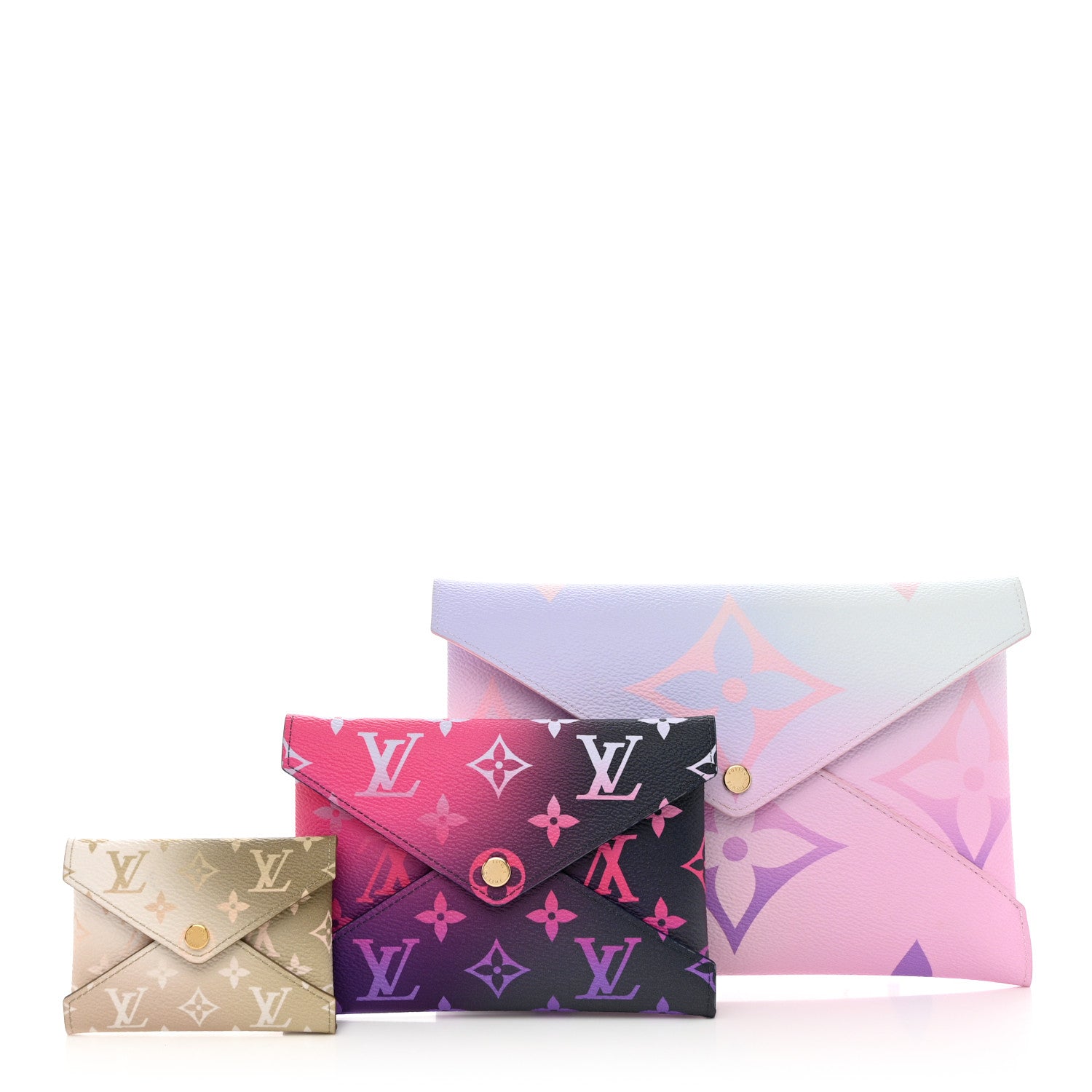 Louis Vuitton Monogram Giant Spring in the City Kirigami Pochette Set Sunrise Pastel Midnight Fuchsia Sunset Kaki 3 of 10