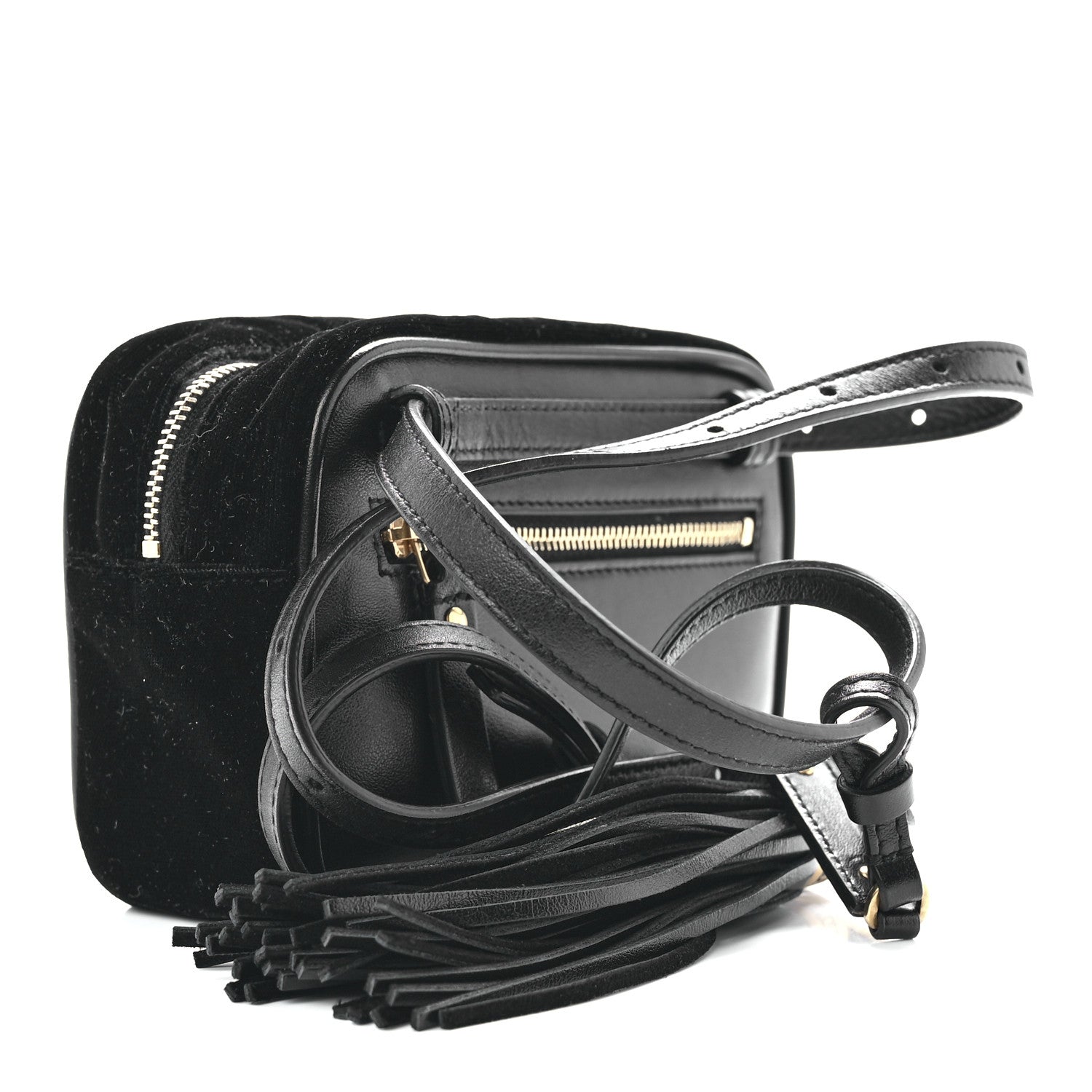 Saint Laurent Velour Matelasse Monogram Lou Belt Bag Black 3 of 12