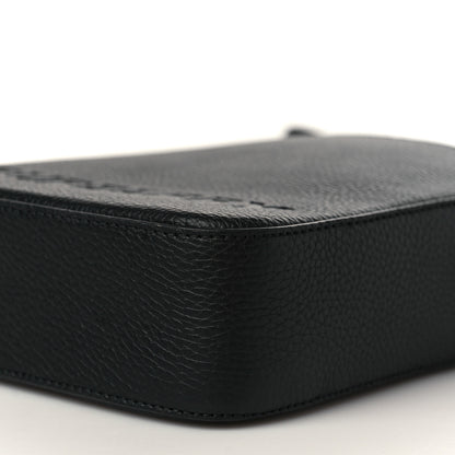 Burberry Pebbled Calfskin Logo Embossed Thornton Messenger Bag Black 9 of 9