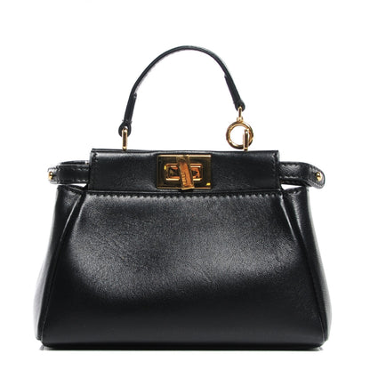 Fendi Nappa Micro Peekaboo Iconic Satchel Black 1 of 8