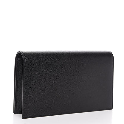 Saint Laurent Grain De Poudre Classic Monogram Kate Clutch Black 2 of 9