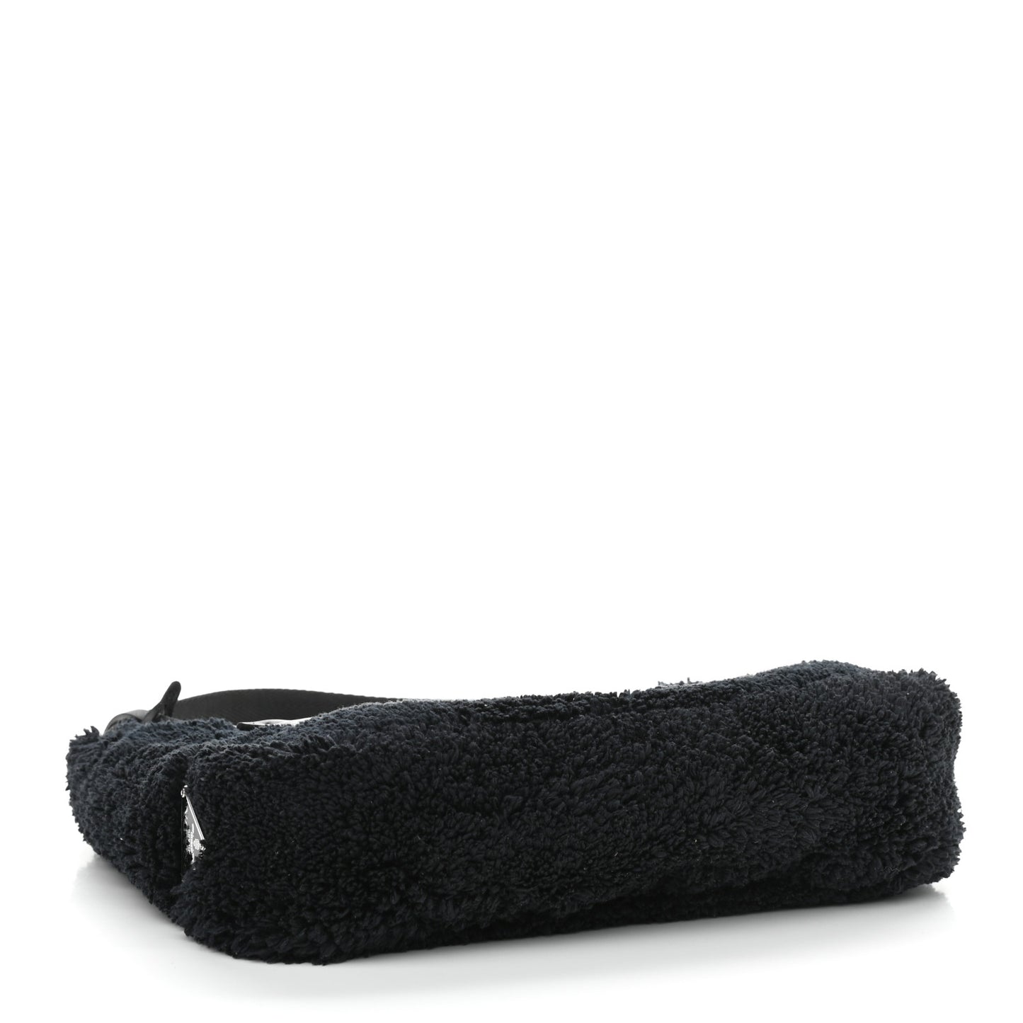 Terry Cloth Mini Re-Edition 2000 Bag Black White