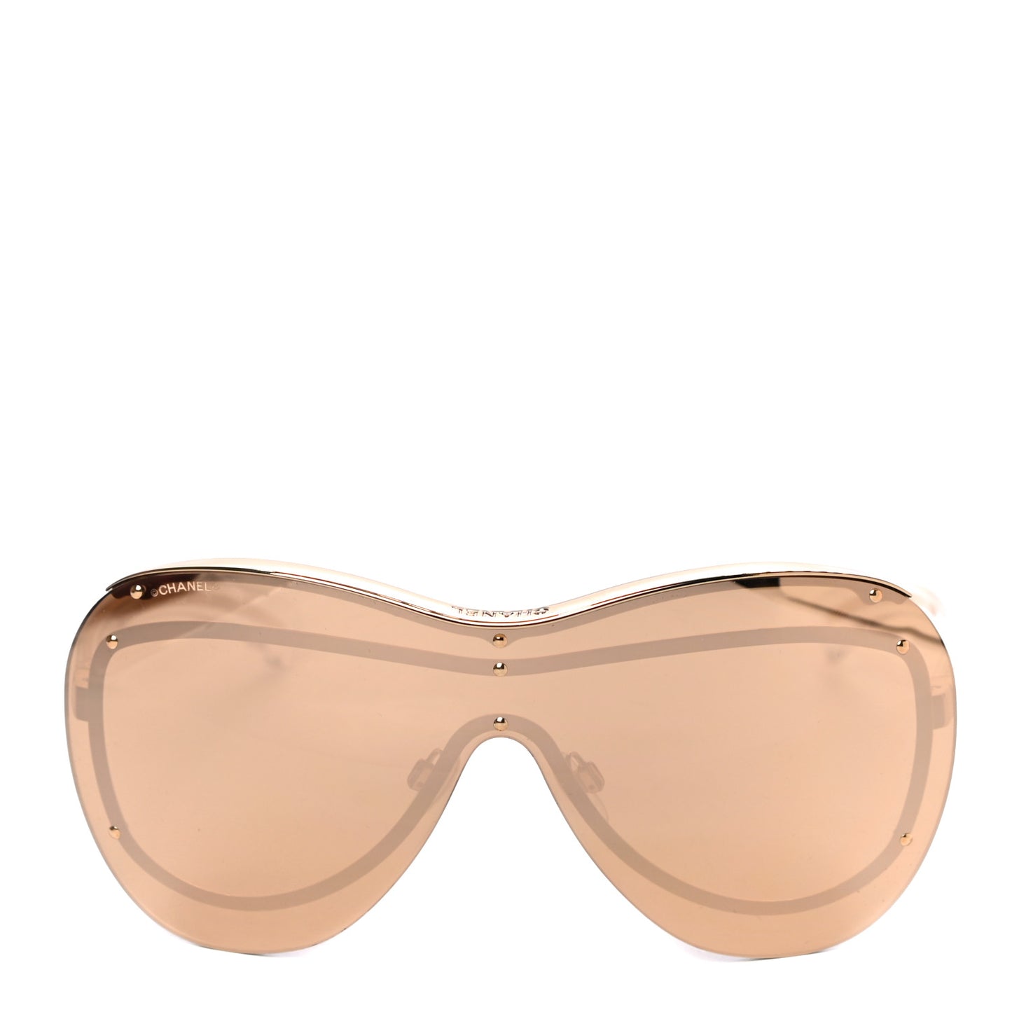 Rimless Shield Chain Sunglasses 71262 Gold