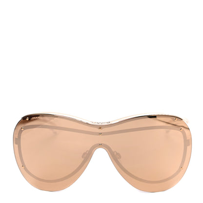 Chanel Rimless Shield Chain Sunglasses 71262 Gold 4 of 8