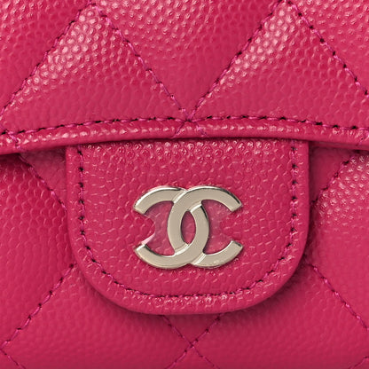 Chanel Caviar Quilted Flap Card Holder Wallet Fuchsia 11 of 12