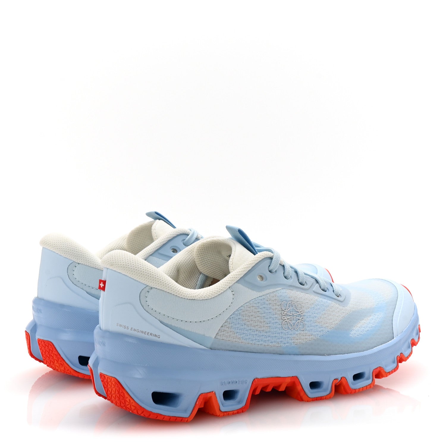 Loewe X ON Canvas Mesh Womens Cloudventure 2.0 Sneakers 38 Blue Red White 5 of 9