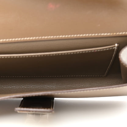 Hermes Tadelakt Medor 23 Clutch Etoupe 5 of 10