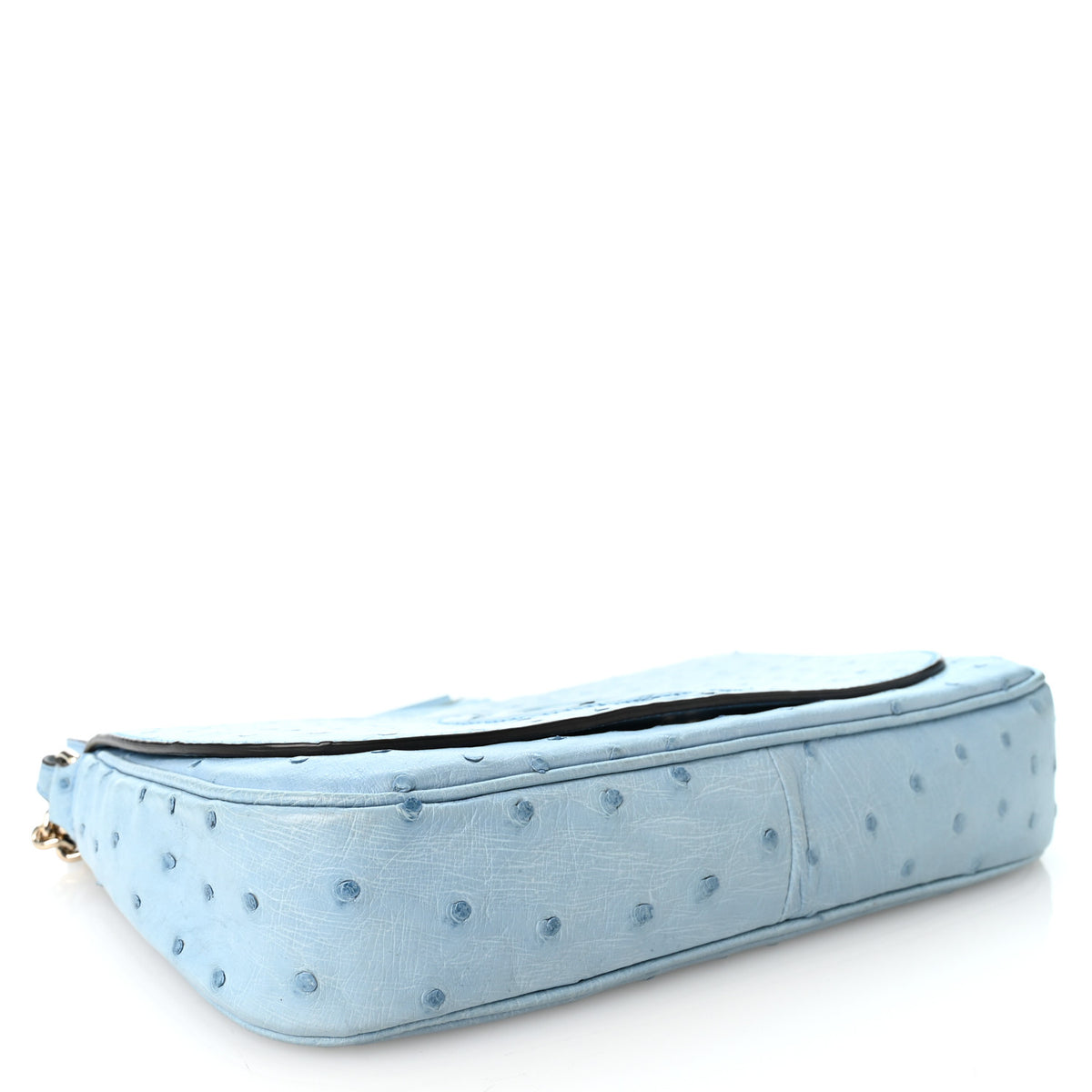 Gucci Ostrich Medium Soho Flap Crossbody Blue 4 of 11