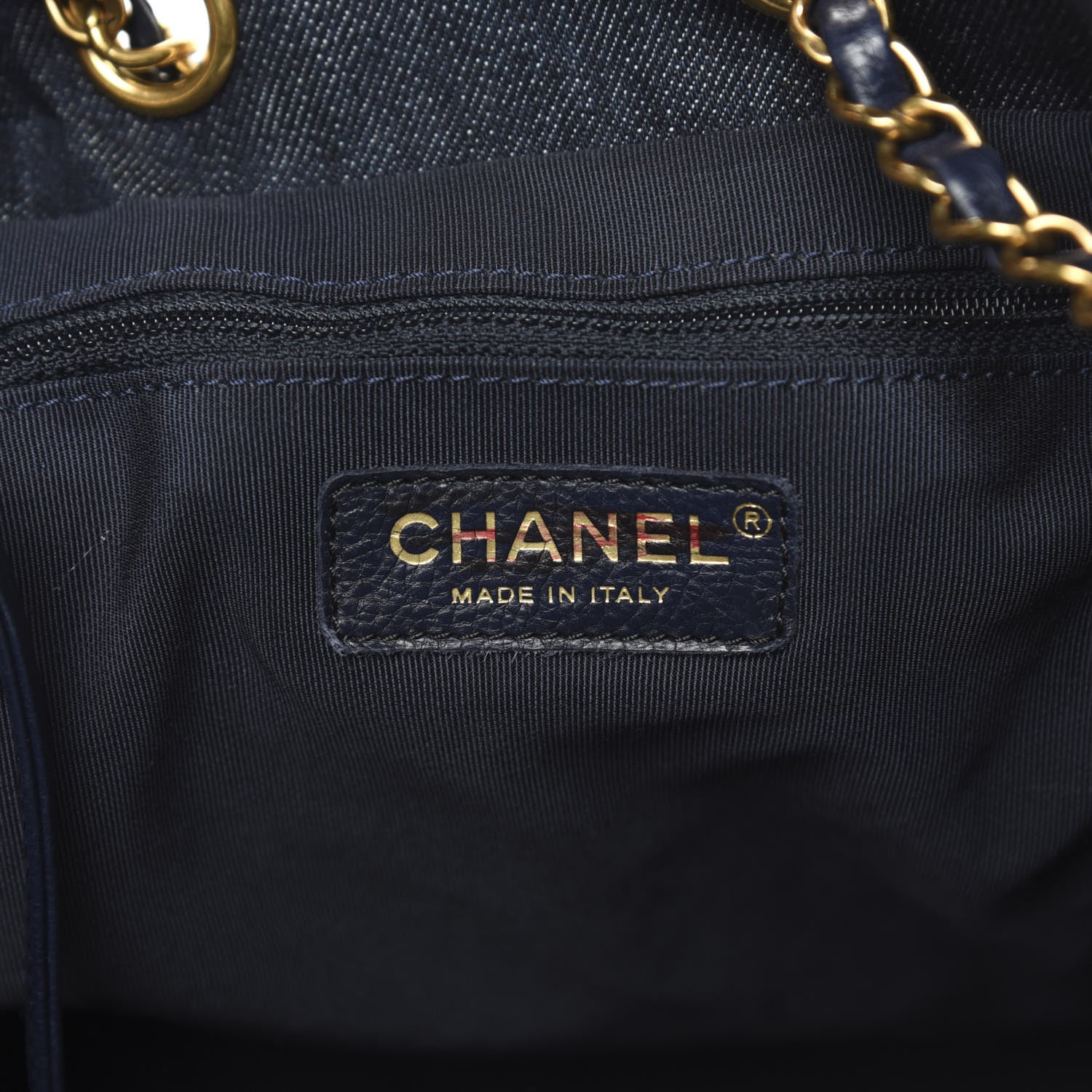 Chanel Washed Denim Quilted Large Urban Spirit Drawstring Bag Dark Blue 6 of 11