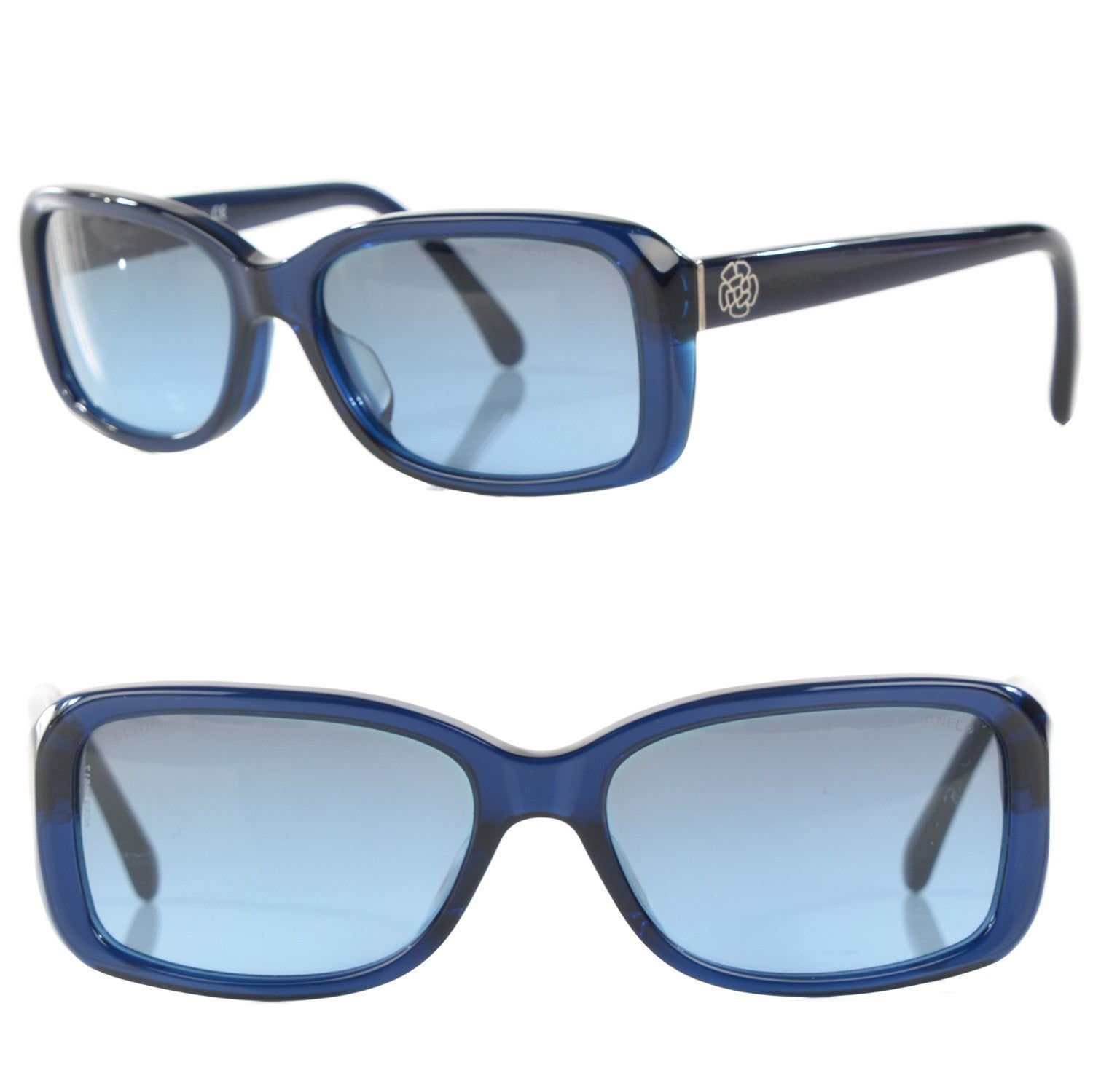 Chanel Camellia CC Sunglasses 5247-A Dark Blue 1 of 7