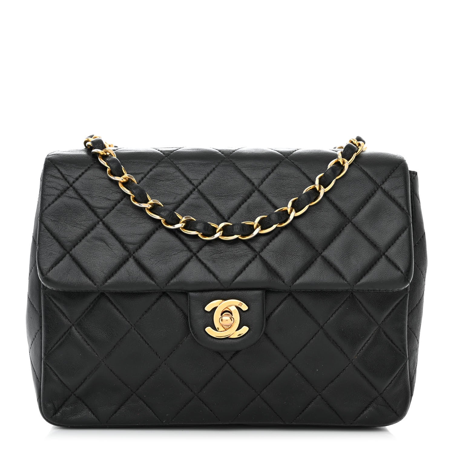 Chanel Lambskin Quilted Small Single Flap Bag Black 1 of 12