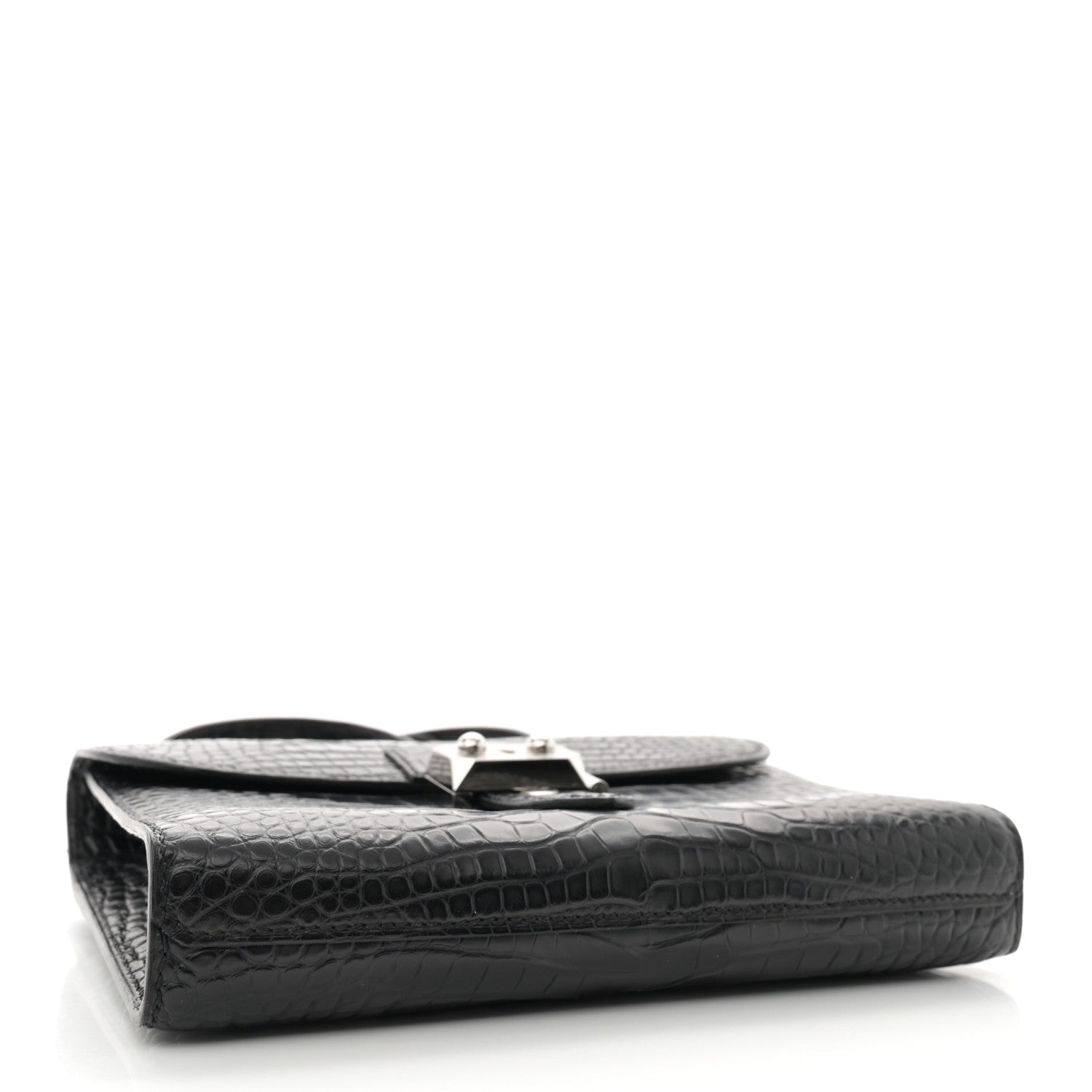 Hermes Matte Alligator Sac A Depeches 21 Messenger Bag Black