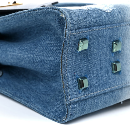 Valentino Garavani Denim Butterfly Small My Rockstud Frame Bag Light Blue 8 of 9