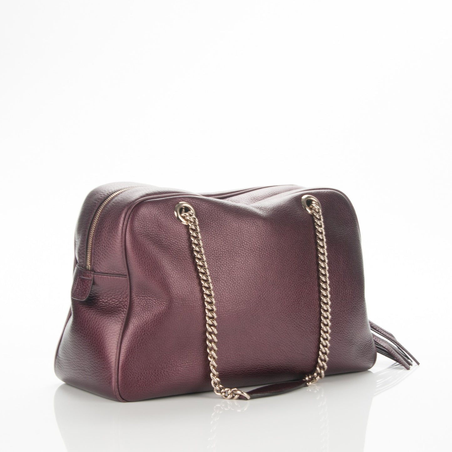 Metallic Cellarius Calfskin Medium Soho Bowler Classic Burgundy