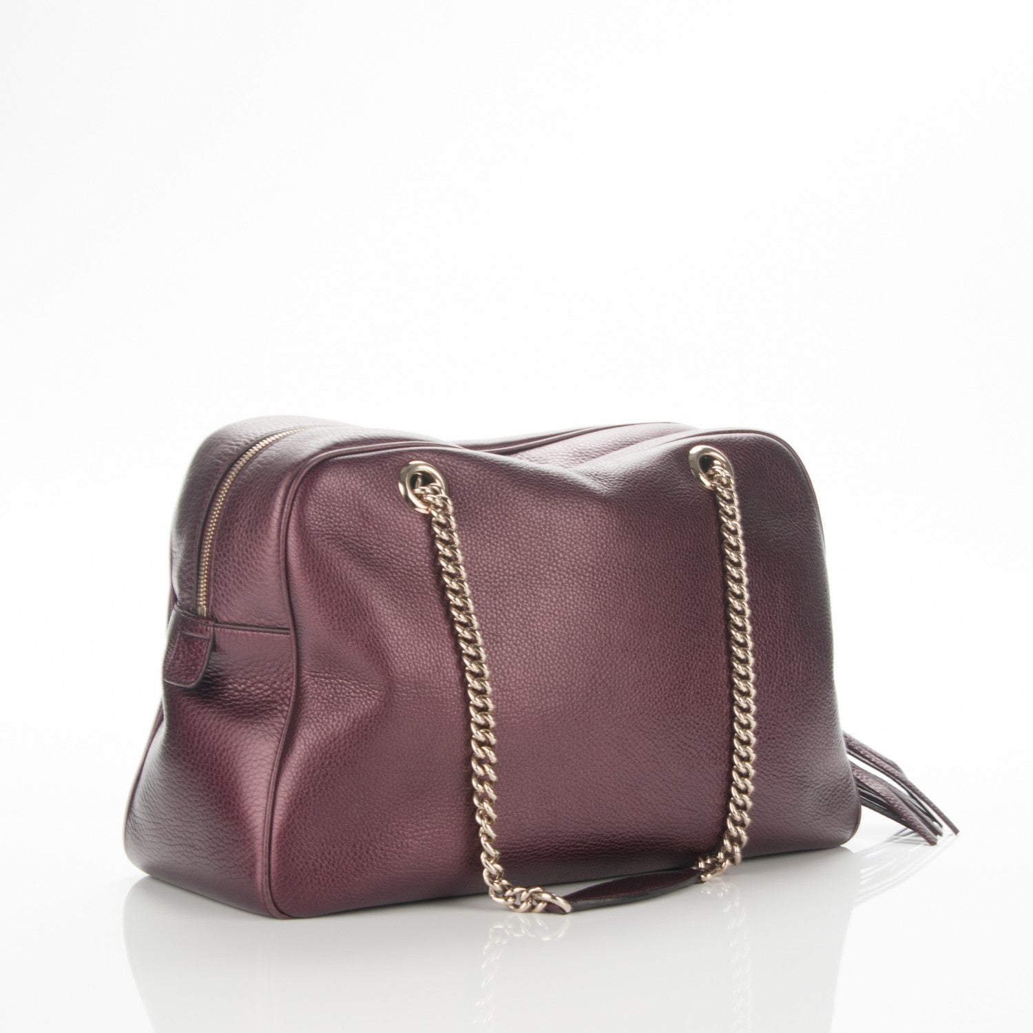 Gucci Metallic Cellarius Calfskin Medium Soho Bowler Classic Burgundy 3 of 7