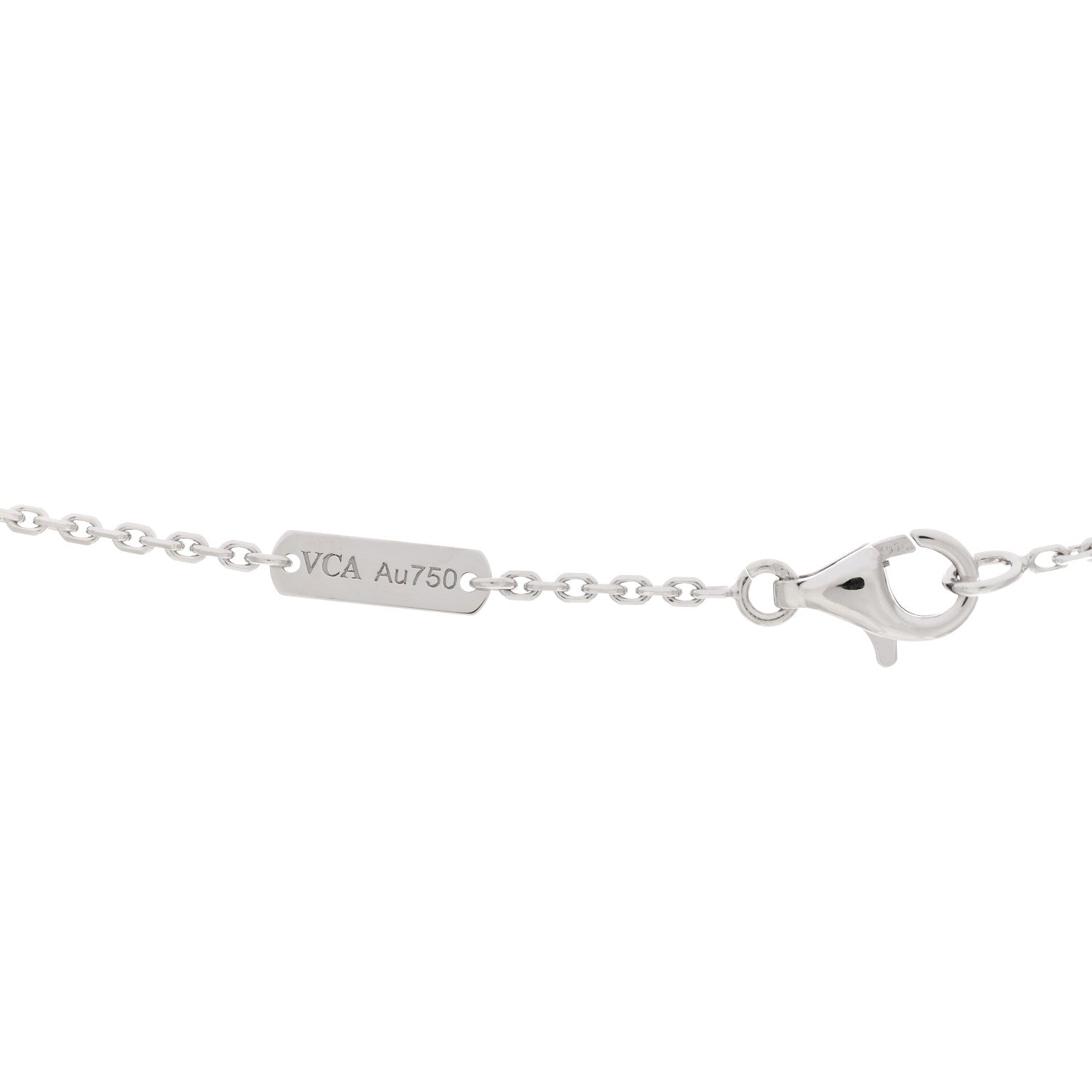 Van Cleef & Arpels 18K White Gold Diamond Vintage Alhambra Pendant Necklace 4 of 5