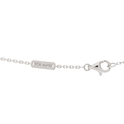 Van Cleef & Arpels 18K White Gold Diamond Vintage Alhambra Pendant Necklace 4 of 5