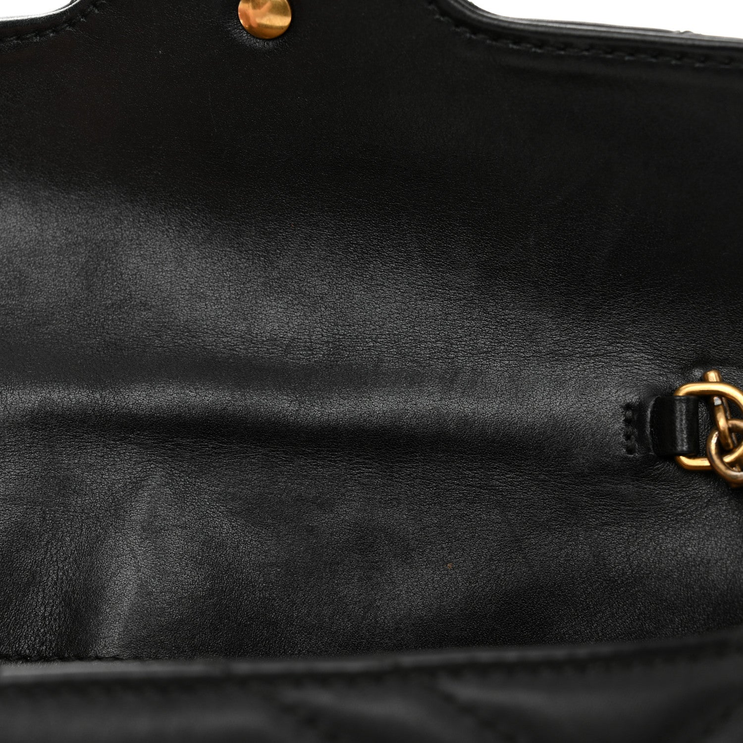 Gucci Calfskin Matelasse Super Mini GG Marmont Shoulder Bag Black 12 of 14