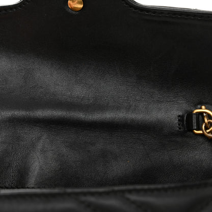 Gucci Calfskin Matelasse Super Mini GG Marmont Shoulder Bag Black 12 of 14
