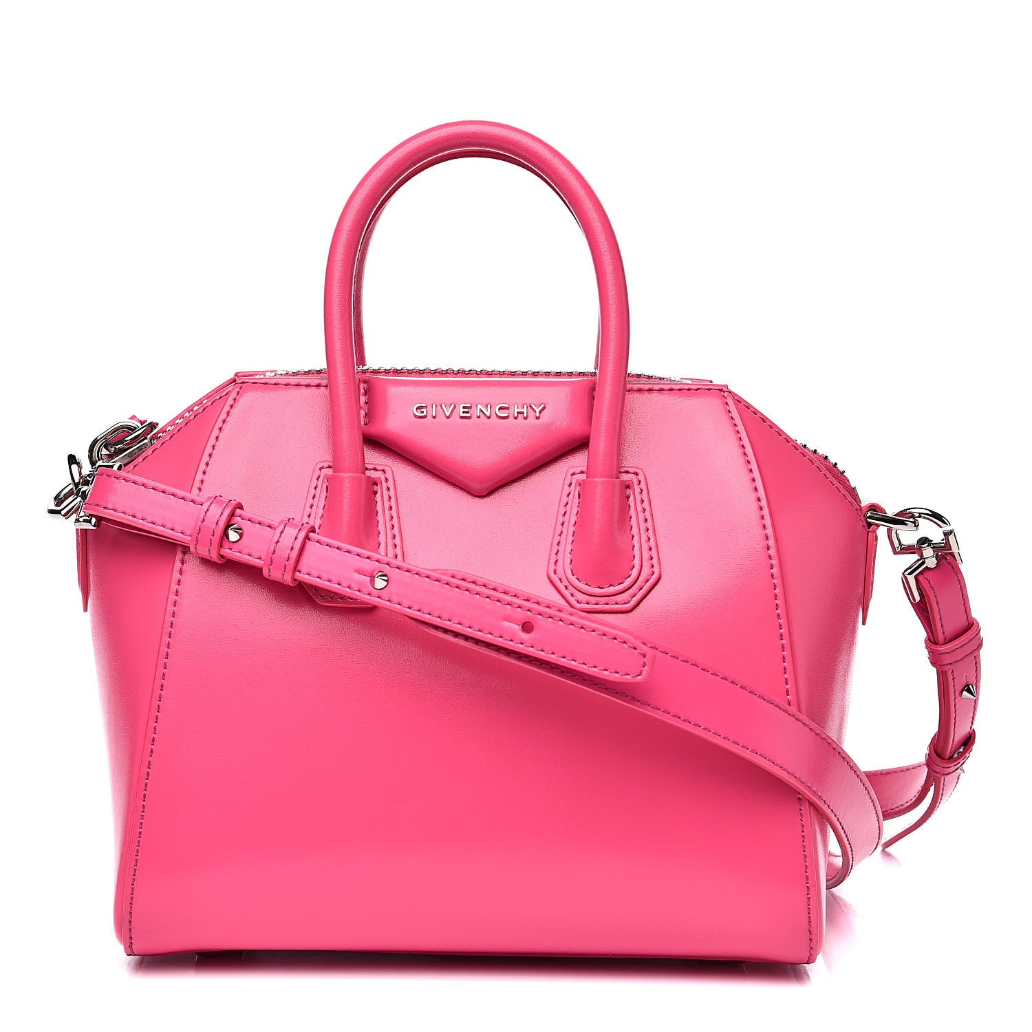 Givenchy Shiny Lord Calfskin Mini Antigona Shocking Pink 1 of 12