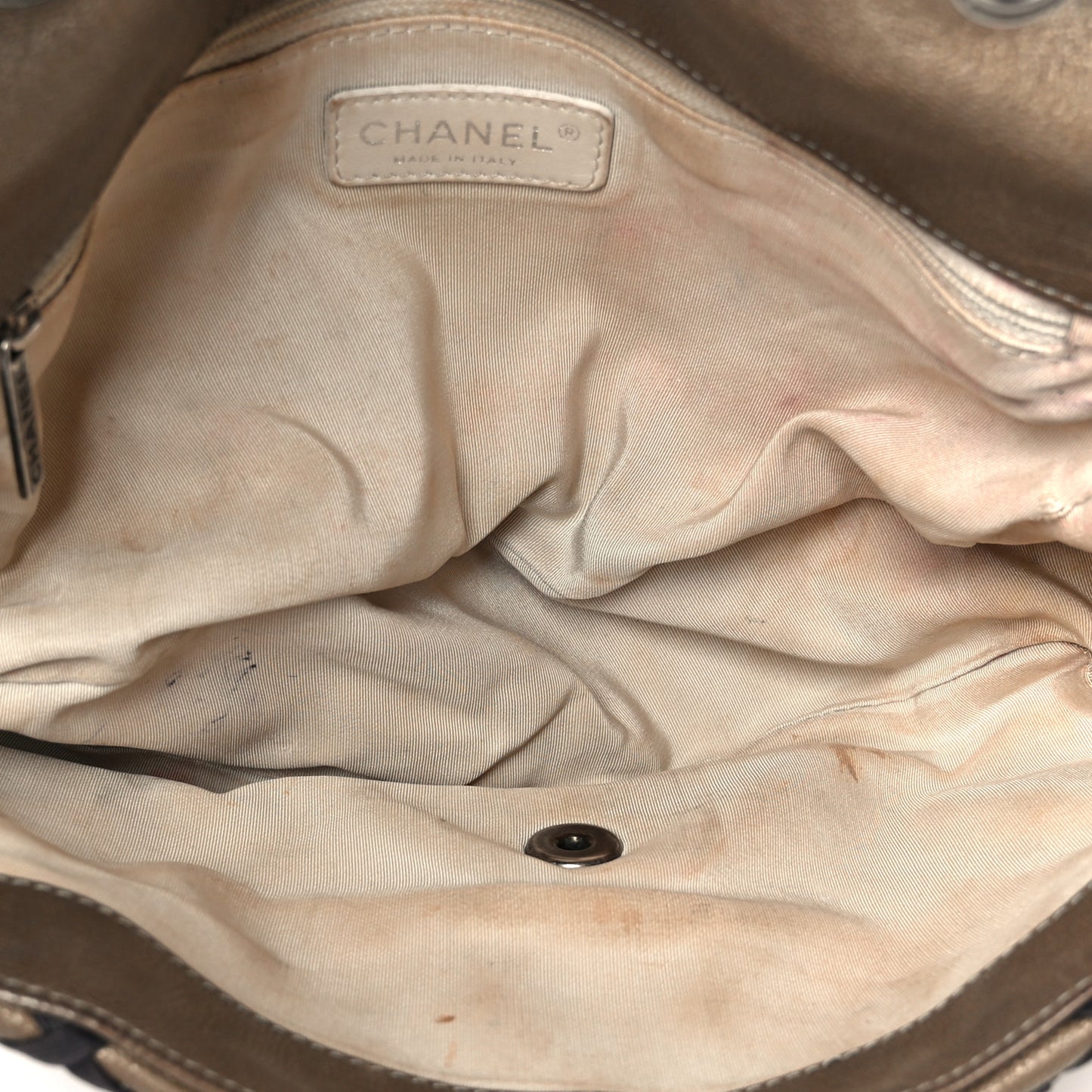 Calfskin Jumbo Canebiers Net Flap Brown