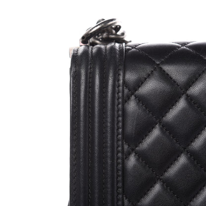 Chanel Lambskin Quilted Large Boy Flap Black 13 of 14