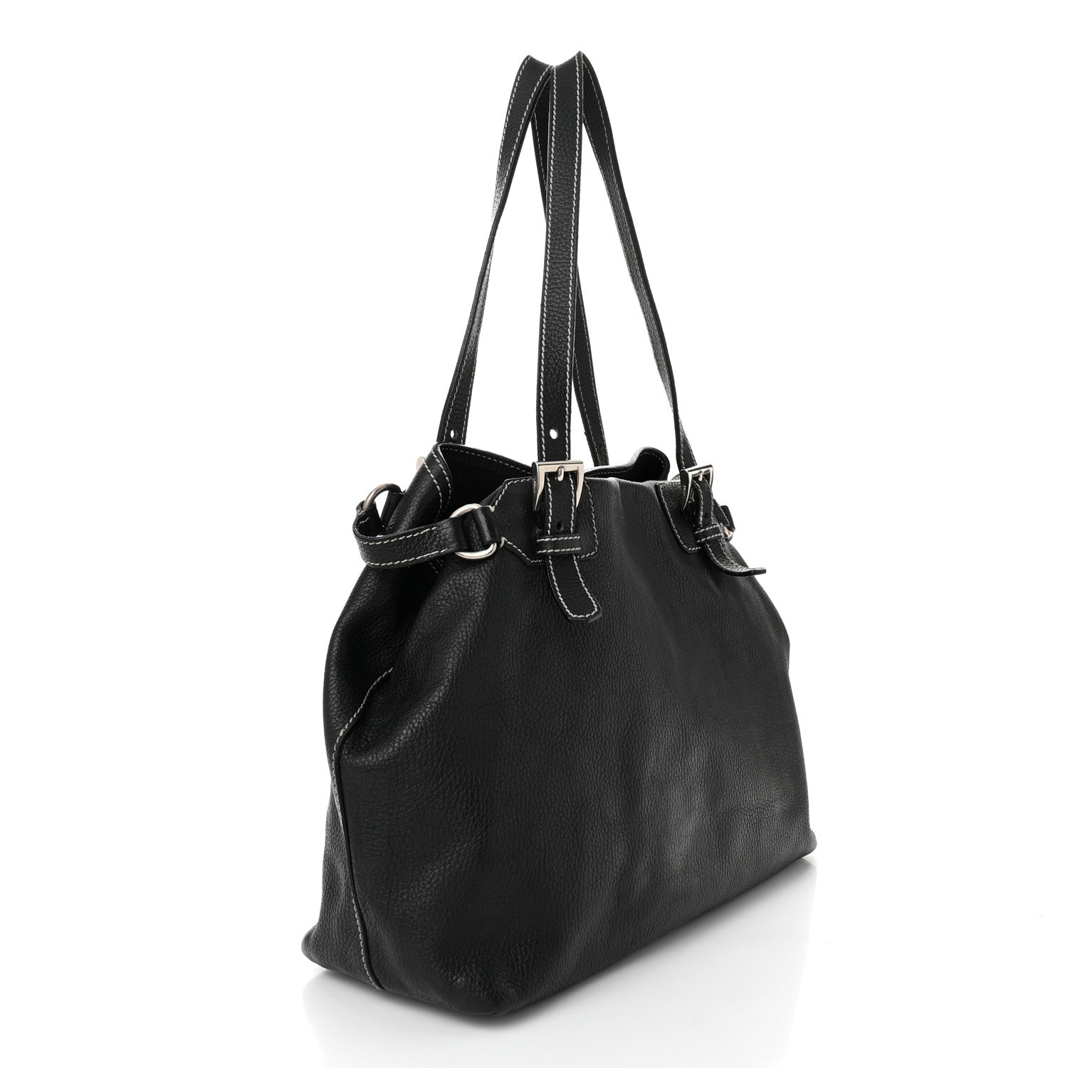 Prada Vitello Daino Shoulder Bag Black 1625244 – FASHIONPHILE