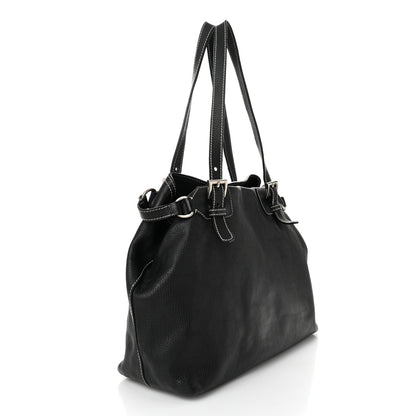Prada Vitello Daino Shoulder Bag Black 3 of 13