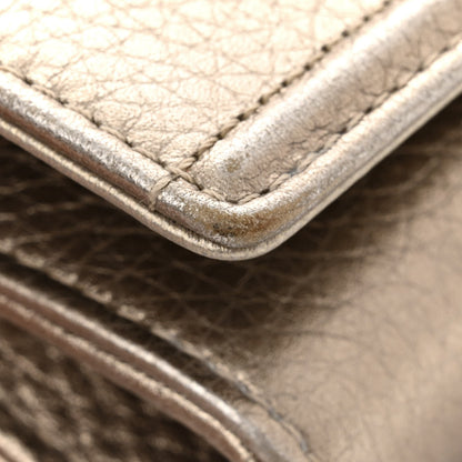 Christian Dior Metallic Grained Calfskin Diorama Croisiere Chain Wallet Gold 11 of 12