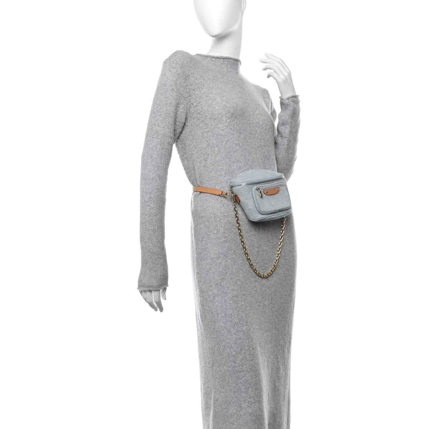 Louis Vuitton Monogram Denim Mini Bumbag Sky Blue 2 of 11