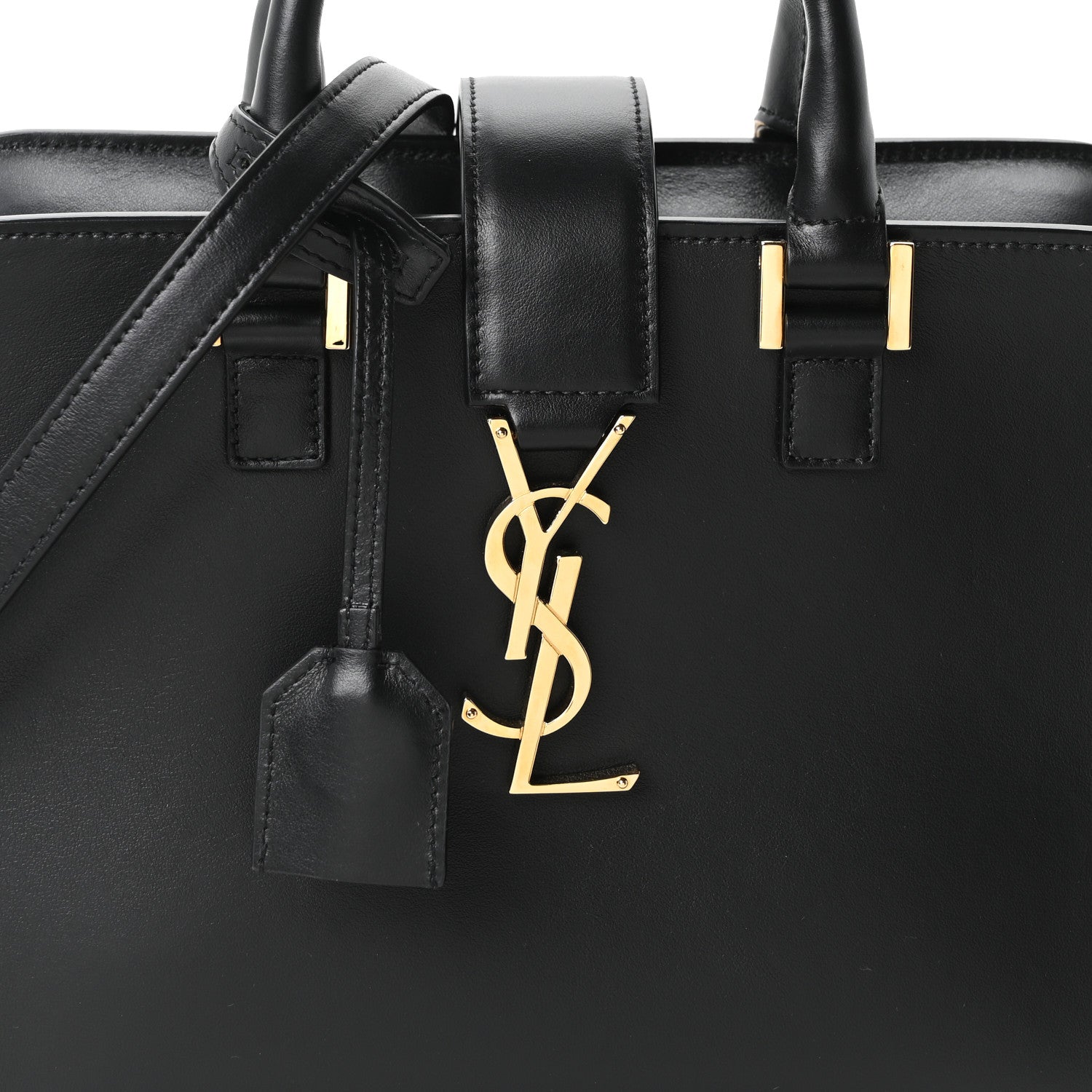 Saint Laurent Calfskin Monogram Baby Downtown Cabas Black 8 of 10