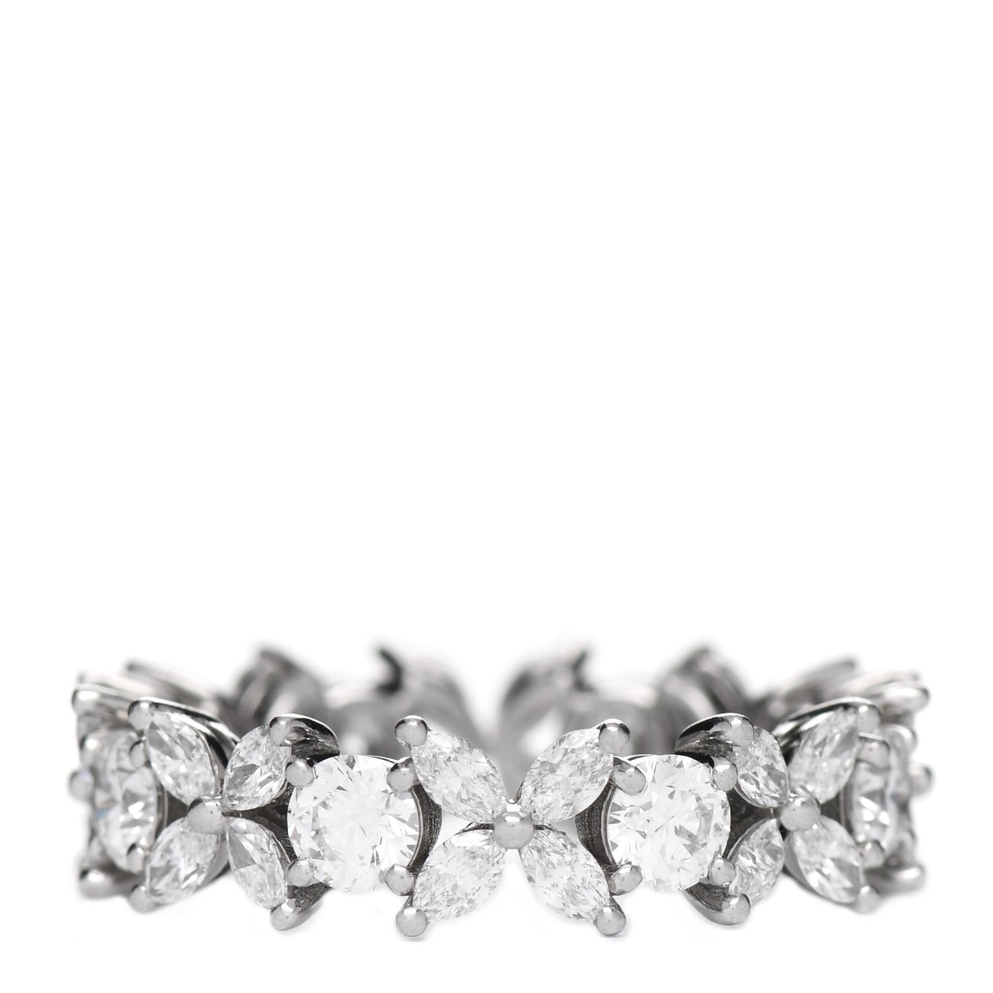 Platinum Diamond Victoria Alternating Band Ring 52 6