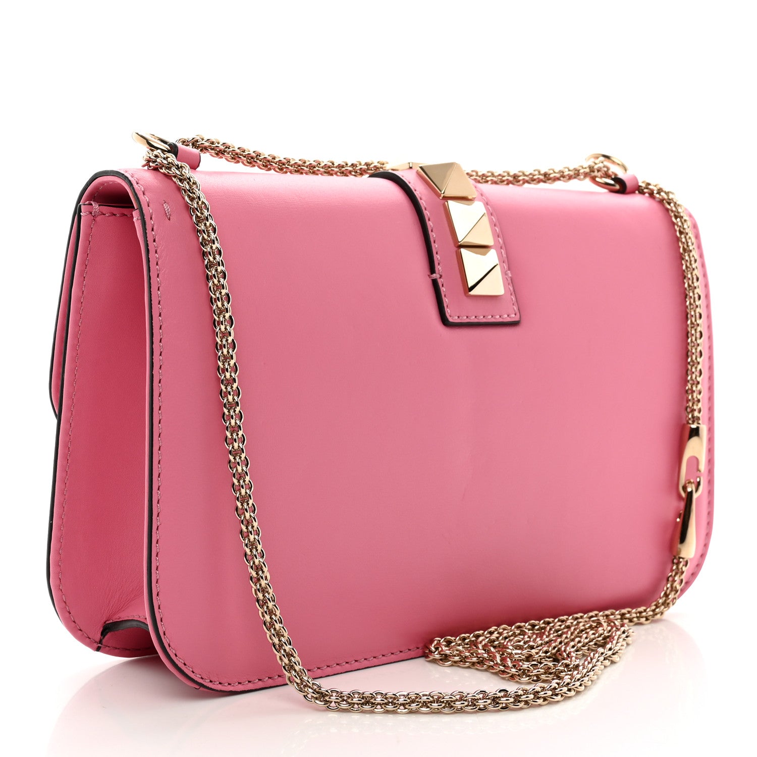 Valentino Garavani Vitello Medium Glam Lock Rockstud Flap Ninphea 3 of 9