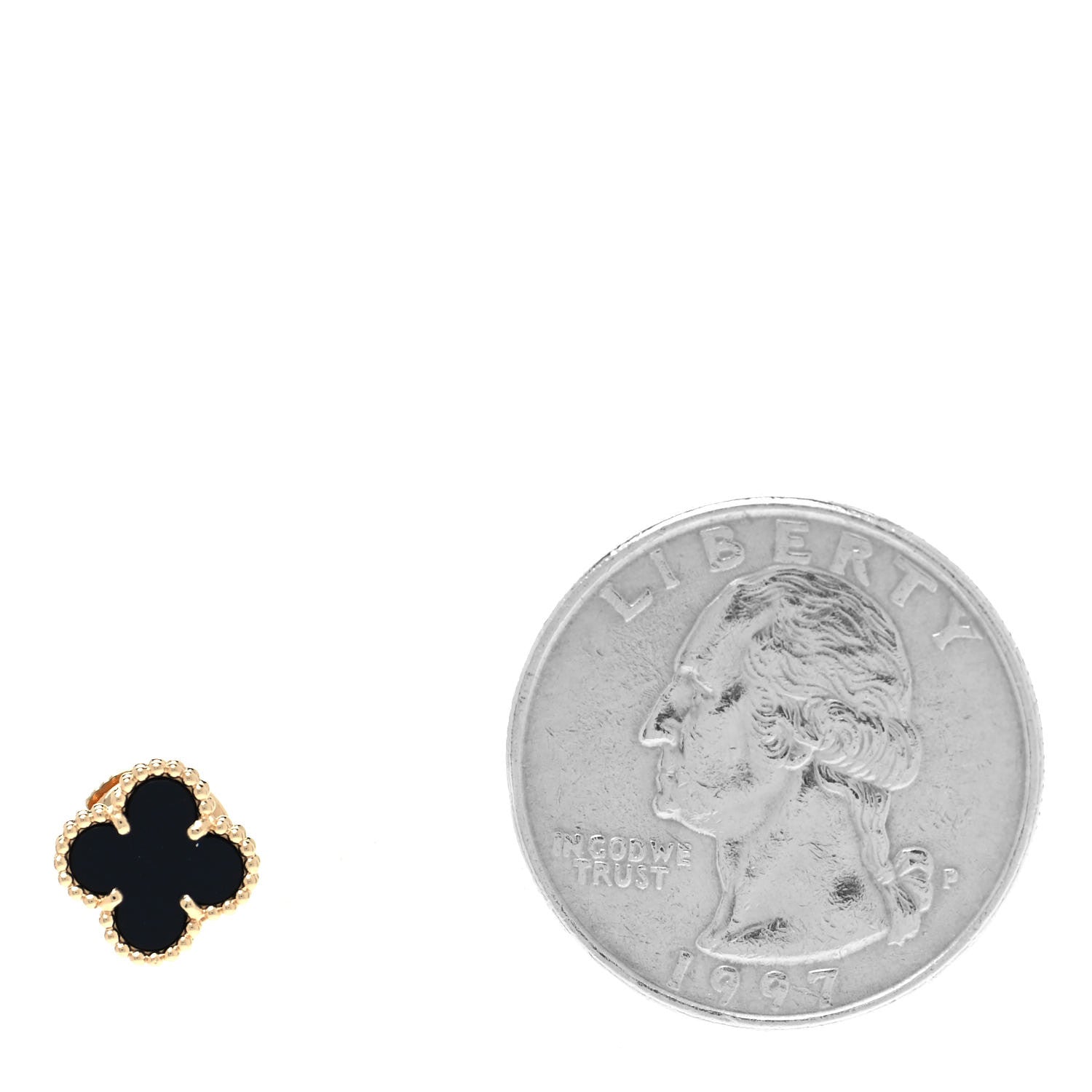 Van Cleef & Arpels 18K Yellow Gold Black Onyx Sweet Alhambra Earrings 2 of 6