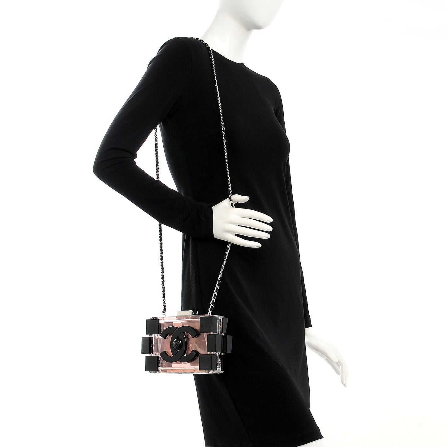 Plexiglass Boy Brick Lego Clutch Pink Black