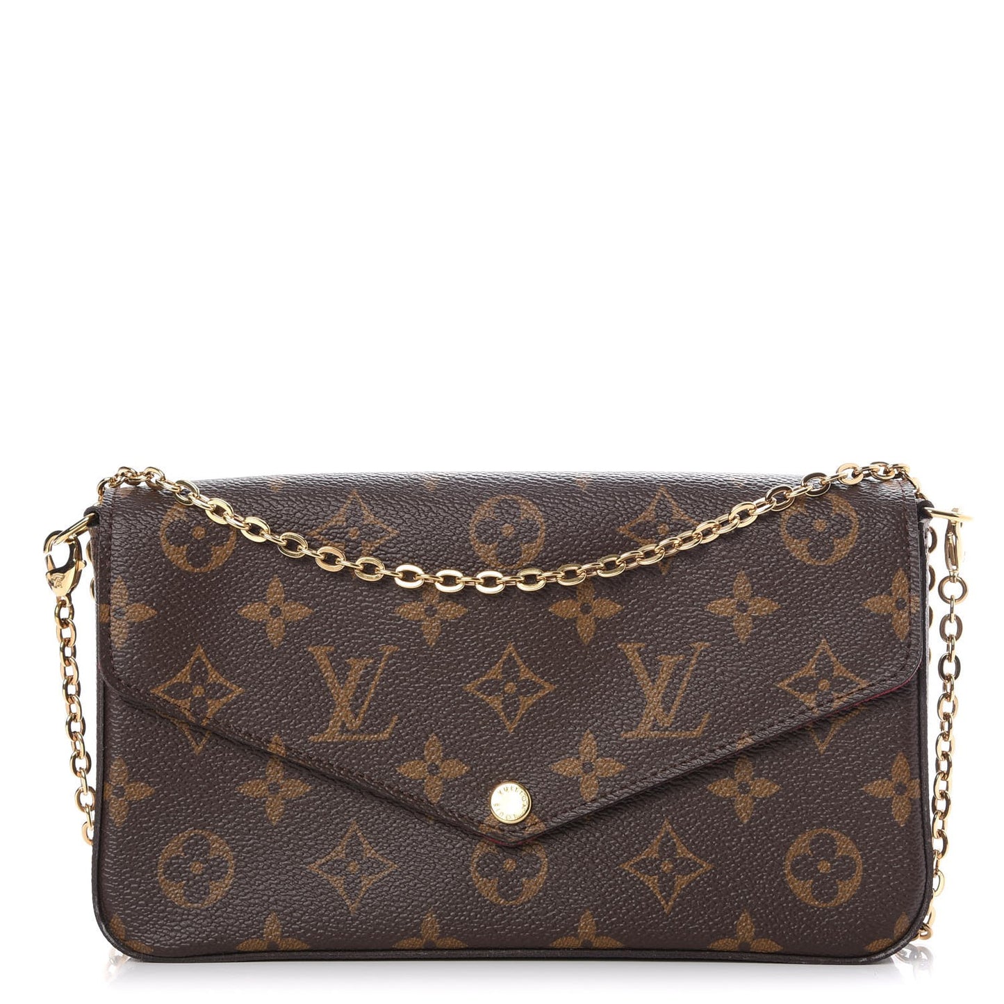 Monogram Pochette Felicie Chain Wallet Fuchsia