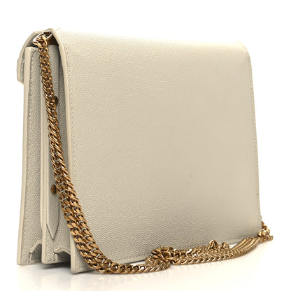 Saint Laurent Grain De Poudre Monogram Cassandra Clasp Bag Crema Soft 3 of 11