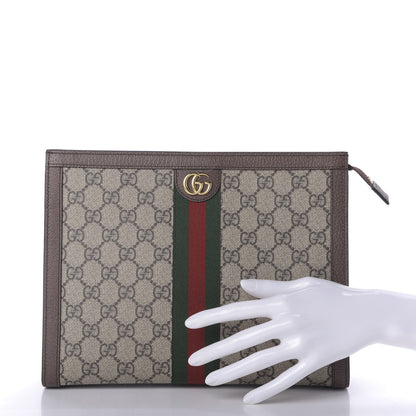 Gucci GG Supreme Monogram Web Ophidia Pouch Brown 2 of 9