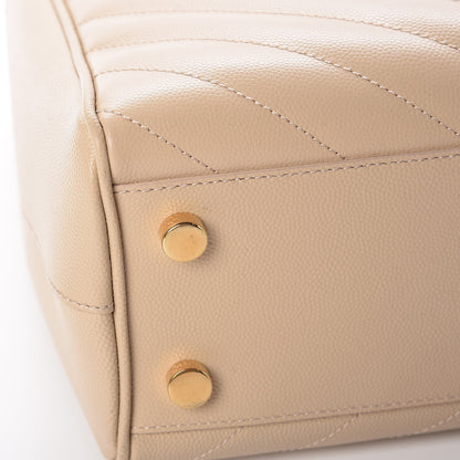 Saint Laurent Grain De Poudre Matelasse Chevron Monogram Shopping Bag Nude Powder 15 of 18