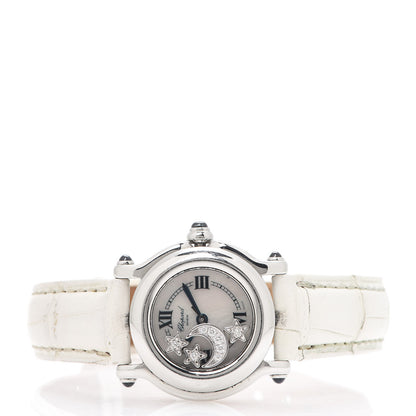 Chopard Stainless Steel Alligator Diamond Mother of Pearl 26mm Happy Sport Moon Star Quartz Watch 2 of 11